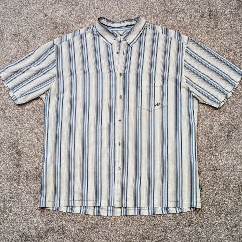 Kuhl XXL Men’s Short Sleeve Button Down Collared Seersucker Shirt